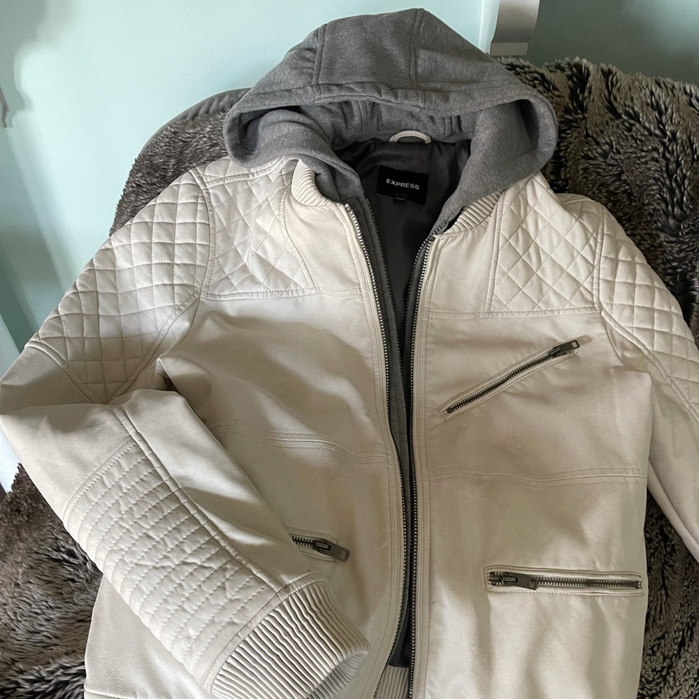 Vegan leather racing jacket